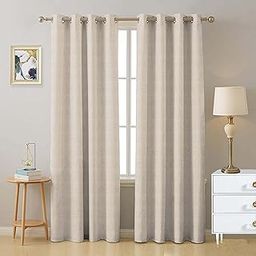 AAVIS DECOR Blackout Long Door Curtain 9 Feet Set of 2 | Texture Digital Print Design | Room Darkening | Curtain for Living Room Bedroom, Hall with 8 Eyelet Rings (121 x 274 cm, Beige) Polyester Parda-image-9