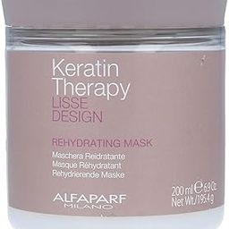 ALFAPARF MILANO Keratin Therapy Lisse Design Rehydrating Hair Mask-Maintains & Enhances Smoothing Treatment-Anti-Frizz Product For Dry Damaged Luxeoil Restore Mask Sulfate (200Ml) Rosemary-1 Count-image-8