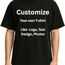 Samsh - Oversized T-Shirt for Men, Women & Unisex | Customized, Personalized Printed Tee | Plus Size Tee | Soft Cotton Blend, Regular Fit, Colors : Black, White, Nevi Blue, Lavender, Beige and Red-image-3