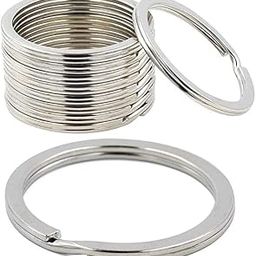 Nimida Stainless Steel Key Split Rings for Keychain 1 inch Diameter for Gifts and DIY Works | Silver | Pack of 20-picture-19