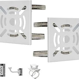 2pcs Universal Wall Mounting Bracket with 4 Loops, Vertical Pole Mount Adapter for CCTV Security Camera PTZ Dome Indoor Outdoor AP Access Point Client CPE-25