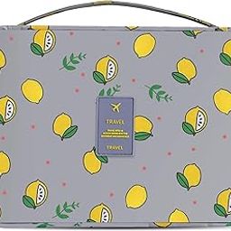 Polyester Hanging Travel Toiletry Bag Cosmetic Makeup Bag Organizer for Women and Girls (Grey Lime)-image-58