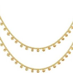 Gold Plated Thin Anklet Fancy Payal Stylish Jewellery Gift for Women & Girls-image-86