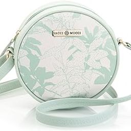Women's Full Moon Vegan Leather and Canvas Round Sling Bag for Women and Girls | Crossbody |Trendy | Ladies Purse | Side | Shoulder Bag-image-18