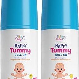 Fabie Baby Happy Tummy Roll On for Baby, Hing, Ajwain, Pudina for Colic, Constipation & Indigestion Relief, 80ml-3