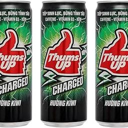 ThumsUp Charged Energy Drink, Kiwi Flavour with Caffeine and Vitamin B3, Each 320ml X Pack of 3-image-94