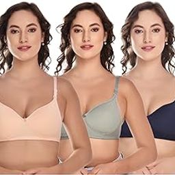 Women's Cotton Lightly Padded T-Shirt Bra Combo (Pack of 3)-image-15
