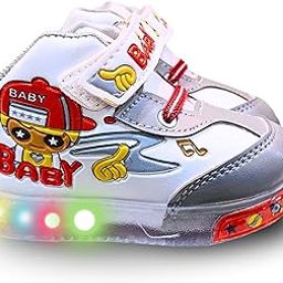 Baby LED Light-Up Shoes for Boys & Girls – Cartoon Sneakers with Flashing Transparent Sole – Toddler with Velcro Strap (Age 1-2)-image-74