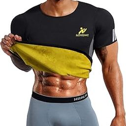 NINGMI Mens Waist Trainer Vest Hot Sweat Shirt Neoprene Sauna Suit Workout Body Shaper Cami for WeightLoss Tummy Fat Loss-image-22