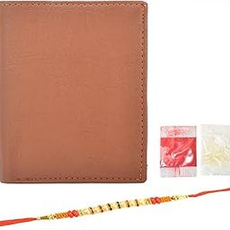 Black Leather Wallet for Men | RFID Protection Wallet with 9 Card Slots, 2 ID Card Slot (Tan Purse + Rakhi Combo)-picture-25