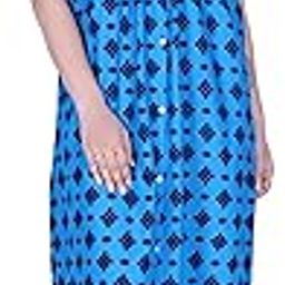 Women's Cotton Front Open Nighty - Full Button & Maternity Nighty-56