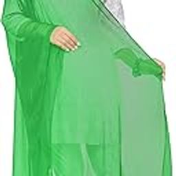 Women's Chiffon Dupatta Bright Green Scarf Shawl Stole Neck Wrap Bollywood-18
