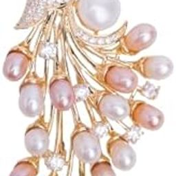 Natural Pearl Peacock Brooch Pin | 18k Gold Plated | Trendy, Lightweight & Comfortable | Stylish & Tarnish-Resistant | Qty : 1pc-image-71
