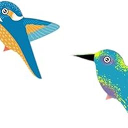 ATORSE 2Pcs Wood Flying Birds Wall Decoration 15x12.4cm for Patio Porch Lightweight-image-88