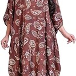 EXTRA SMOOTH MATERIAL PAISLEY PRINTED LONG KAFTAN CAFTAN DRESS-image-77