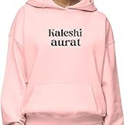 Calm Adami Kaleshi Aurat Printed Oversized Stylish Hooded Neck Couple Hoodies(BlackMen/PeachWomen)-image-73