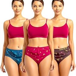 Women Underwear Pack of 3 Cotton Innerwear Hipster for Ladies Soft Printed Sexy Panty Briefs A1 Quality Stitched Inner Elastic for Everyday use-image-25