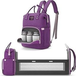 Zhola Portable Foldable Diaper Bag Backpack Multifunctional Baby Cradle Changing Station Bed Travel for Mom & Dad…-picture-12