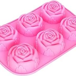 Kosh Easy Release Reusable Flexible Handmade Silicone 6 Cavity Rose Shape Soap Tray for Soaps, Chocolates, Jelly, Desserts Pudding Candle Chocolate Mould Soap Maker for Kitchen ( Multi-Color, Pack of 1) (Rose Design Soap Mould 1)-picture-12