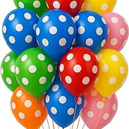 20 Pcs Polka Dots Balloons for Happy Birthday Decoration Items Multicolor Baby Boys Girls Kids Men Women Husband Wife Adults Living Room Home Latex Polka Dot Balloons for Birthday Decoration Kit Set-image-1