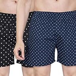 Men's Cotton Printed Soft Regular Boxer Shorts | Pack of 2-image-46