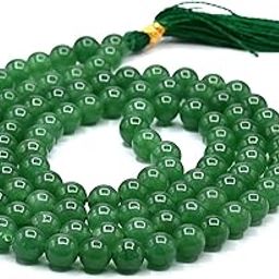 Drumstone Natural Green Malachite Japa Mala 108 Beads | 8mm Energized Healing Gemstone Prayer Beads for Meditation, Yoga, Chanting, Reiki & Spiritual Practice Original Crystal Mala for Men & Women-image-96