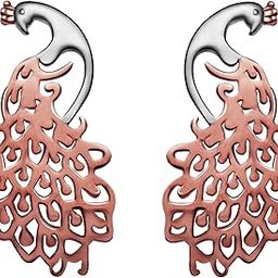 925 Silver Rose Gold Anushka Sharma Plated Peacock Earrings |Studs to Gift Women and Girls | With Certificate of Authenticity and 925 Stamp | 6 Month Warranty*-image-6