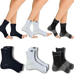 Ecosync Open Toe Bamboo Cotton Neuropathy Compression Socks (Combo Pack of 3: Black + White + Charcoal Trio) – Moisture-Wicking, Pain Relief, Breathable, Soft, Unisex, Eco-Friendly, Durable.-7