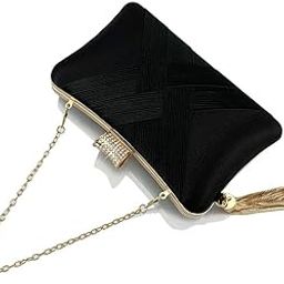 Women Clutch Bag with Chain Shoulder Strap Tassels Fashion Crossbody Bag Elegant Clutch Purse Hand Bag for Dance Wedding Evening Party Prom Bride-image-96