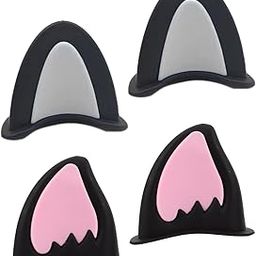 2 Pairs Cat Helmet, Cat Ears Accessories Decorations for Motorcycle Bicycle Scooter Helmets, Universal Fit Black Pink and Black Grey Styles, Premium Material for Durable Wear-11