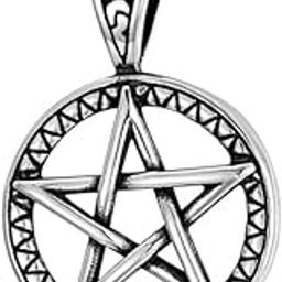 Stainless Steel Powerful Pentacle Necklaces Pentagram, Wicca Traditional Seal of Solomon Pendant SilverShivBLR06-image-5