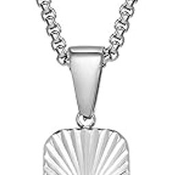 Silver Plated Stylish Concentration Pendant with Box Chain Fashion Jewellery Gift for Men & Boys-image-19