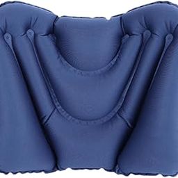 Inflatable Camping Pillow Lumbar Support for Backpacking Chair Airplane Dark Blue-picture-14