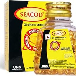 Seacod Cod Fish Liver Oil 100 softgel Capsules With Natural Omega 3, Natural EPA & DHA |Vitamin D & A | For Immune Health, Healthy Heart, Brain, Eyes, Joints & Muscles- Pack of 100 Capsules-26