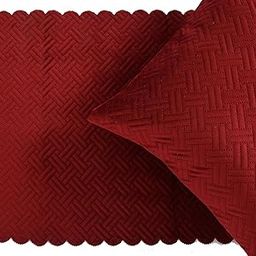 MONISTIC Home Premium Quilted Set of Bed Runner and 2 Cushion Covers for Double Bed (Runner: 18X90, Cover: 16X16). (Red)-image-9