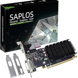 SAPLOS Radeon HD 5450 Low Profile Graphics Card, 2GB GDDR3 64-bit, HDMI DVI-I VGA, PCI Express x16, DirectX 11, Video Card for PC, Computer GPU, 2 Monitors Support-88