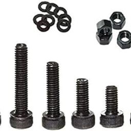 Rpi shop - M4 Allen Cap Screw Set of 6 Size (6mm, 8mm, 10mm, 12mm, 15mm, 20mm) Each 25 Pcs, With 150 pcs Nut & 150 Pcs Washer, Pack of 450 Pcs-picture-3