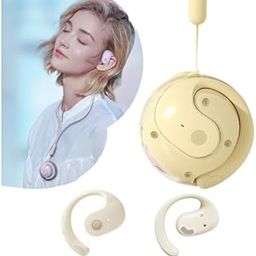 ANEFOSE Earphone Wireless Bluetooth, OWS Hanging Bluetooth 5.4 Earphones, Open Ear Headset Ball - Portable and Comfortable, HiFi Stereo Sound Headphones Noise Cancelling Running Sport (Beige)-image-70