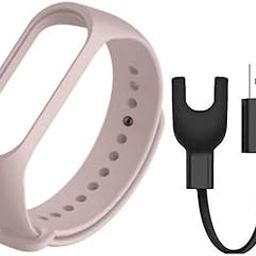 TechMount Combo Pack of Silicone Watch Band Strap and USB Charging Cable Adapter Compatible With Mi Band 3 Strap Charger Combo Pack-27
