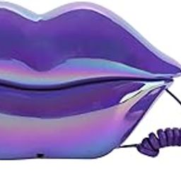 WX‑3016 Multi-Functional Lip Landline Phone, Fashionable Funny Home Office Telephone with Number Storage Function for US/UK Wiring(Electroplating)-26
