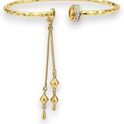 Gold-Plated Handcrafted Bracelet Set | Adjustable Kada Bangle Jewellery with Silver Detailing | Stylish Jewellery for Women & Girls (Set of 2)-image-59