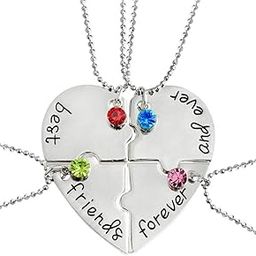 Best Friends Forever and Ever Necklace with Crystal Broken Heart Charm Pendant Set Friendship Necklace for Unisex Adult-image-68