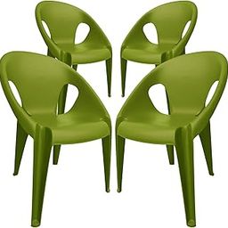 OAKNEST Supreme Tulip Oversize Plastic Armchair for Living Room, Dining Room, Office and Outdoor Use (Color : Mehndi Green ; Count : 4)-8