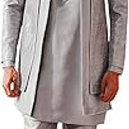 Men's Silk Blend Sherwani Set, Silk Blend embroidered Indo Western, Kurta And Pant Set for Men for Weddings & Festivals, Traditional Ethnic Wear Outfit-image-13