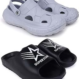 Combo Pack of 2 Slipper/Flip Flops/Slides/Clogs/Sandals for Men (Cl-1200 Vs YEE-Besmiley & Superstar)-image-91