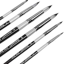 Round Pointed Tip Paint Brushes Set, 6 Pcs Artist Paintbrushes for Acrylic Oil Watercolor Gouache Painting, Premium Nylon Hair Art Paint Brush for Beginners and Professionals-image-46