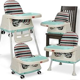 LuvLap 4In1 High Chair For Baby/Kids, Toddler Feeding Booster Seat With Wheels, 3 Height Adjustments, With Cushion, 6 Month To 3 Years, Portable (Blue)-image-7