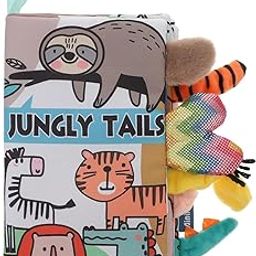 BeFunky Baby Fabric Book, Soft 3D Picture and Crinkle Book for 0-12 Months, Sensory Montessori Learning Toy for Boys Girls (Jungly Tail), Multicolor-image-90