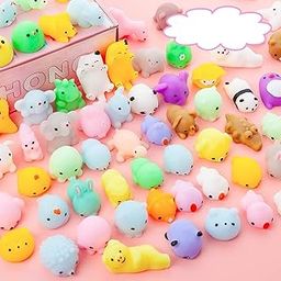 Chocozone Pack of 50 Squishy Toys Squishies Animals Squeeze Toys Stress Balls Cute Birthday Party Favors Squishy Toy for Kids-76
