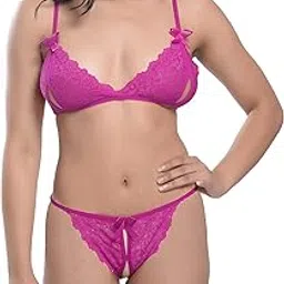 xs and os Women Lace Bra Panty Lingerie Set-picture-13